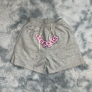 Grey Web Sp5der Sweatshorts
